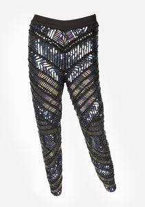 Disco Embellished Sequin Pants